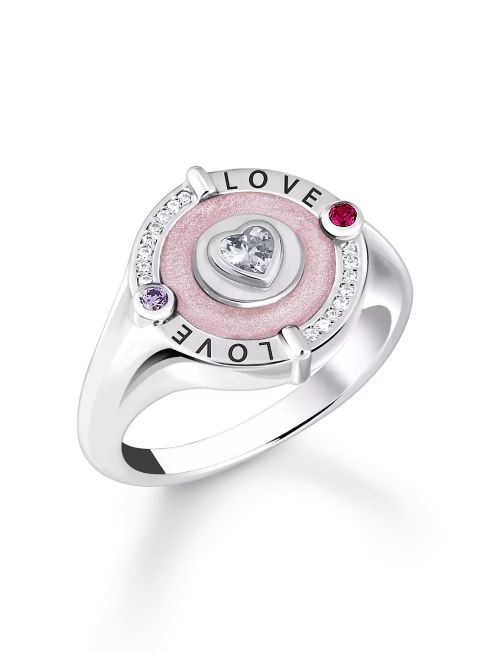 Thomas sabo LOVE Pink Heart Ring - signed  9.25     115